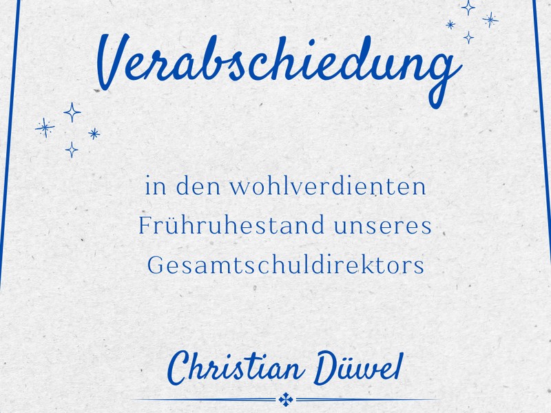 Verabschiedung von Herrn Düwel